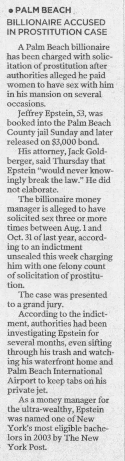 Miami Herald Epstein clipping